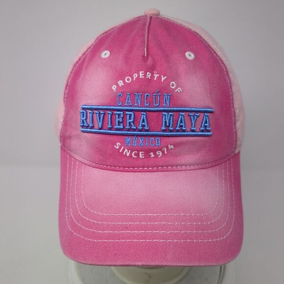 Property of Cancun Riviera Maya Mexico Since 1974 Slideback Hat Pink OS Pier27 - Picture 2 of 9